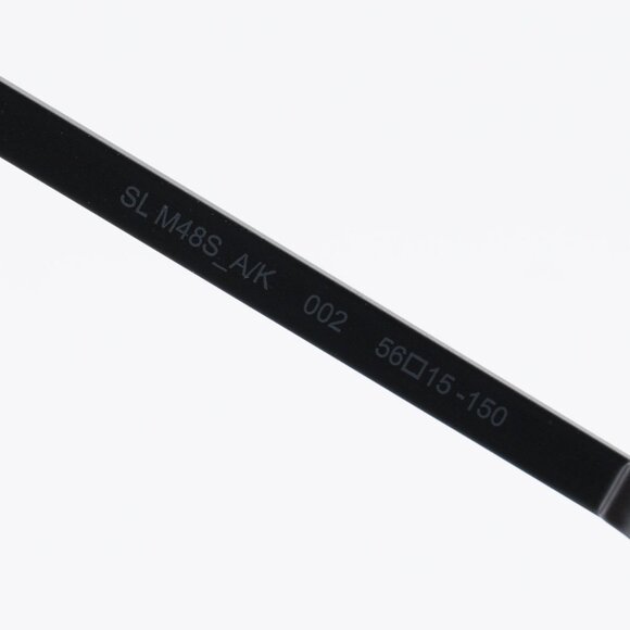 Saint Laurent SLM48S_A/K 002 Sunglasses Black Cat Eye Frame, Grey Lenses